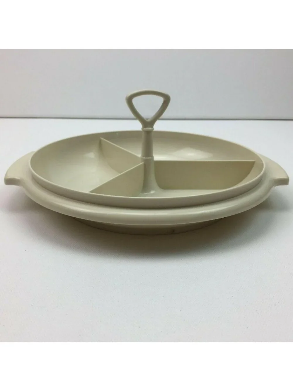Tupperware 608 Suzette Divided Relish Pickle Olive Dish Caddy Sheer Lid